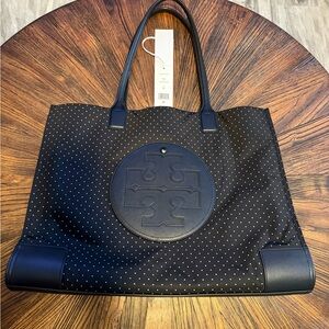 Tory Burch Ella Black Printed Tote